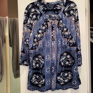 3x lucky brand blue tunic 3/4 sleeves
